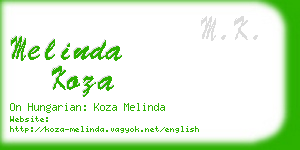 melinda koza business card